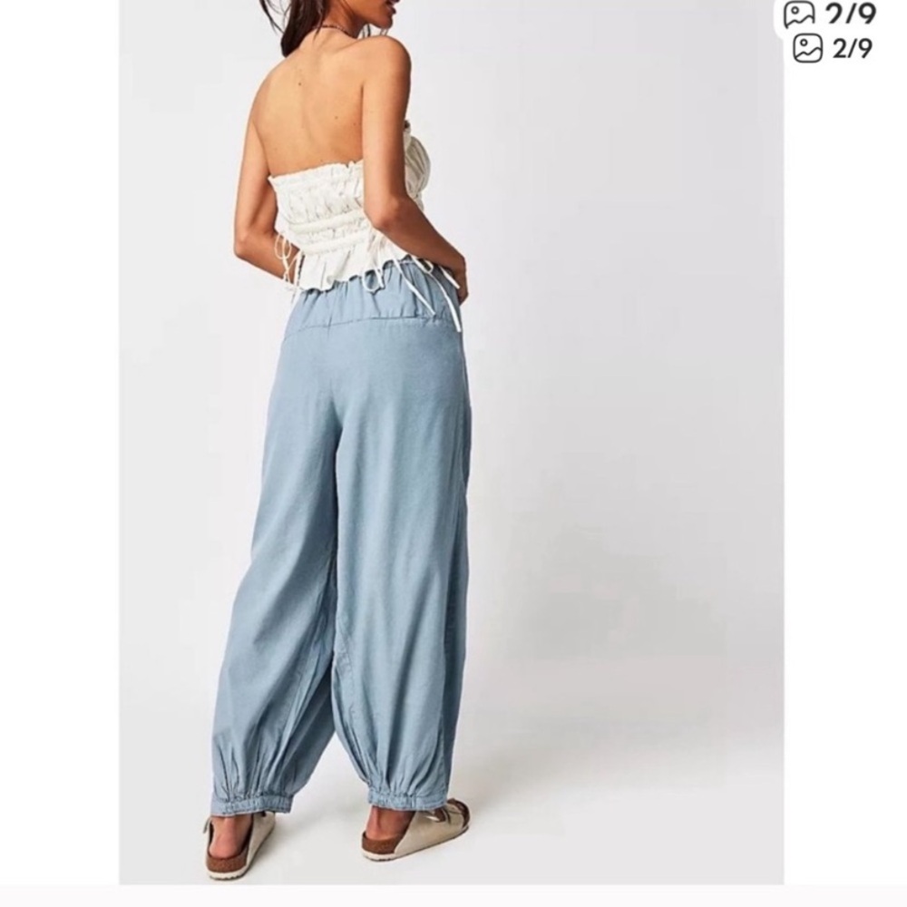 FREE PEOPLE To The Sky Parachute Low-rise Wide Leg Pant in Stormy Weather | XS - Picture 3 of 16